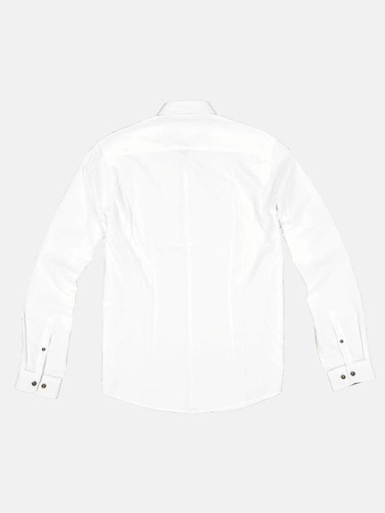 emilio adani Herren Langarm-Hemd uni Weiß 33476