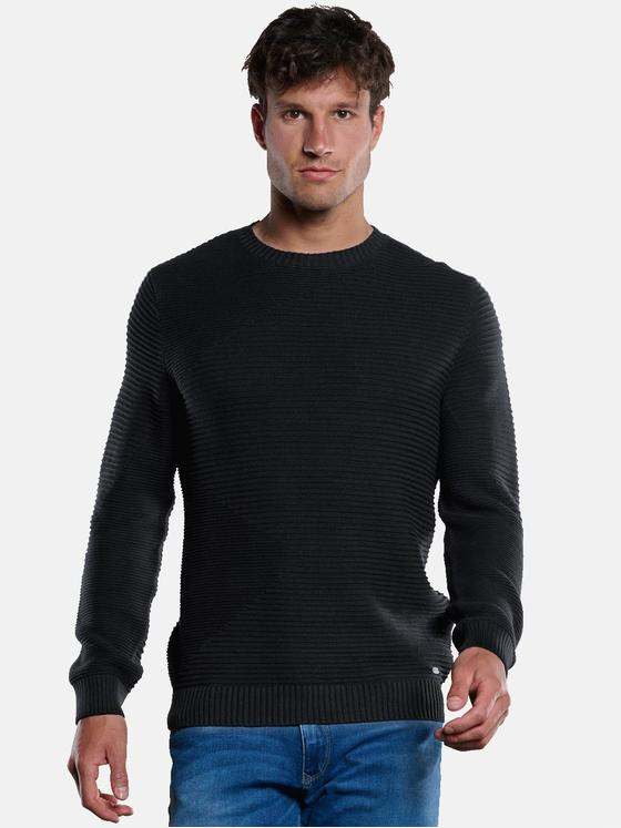 engbers Herren Pullover strukturiert Schwarz 33386