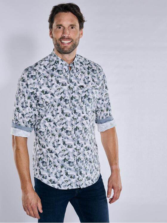 engbers Herren Langarm-Hemd gemustert Oliv 37641