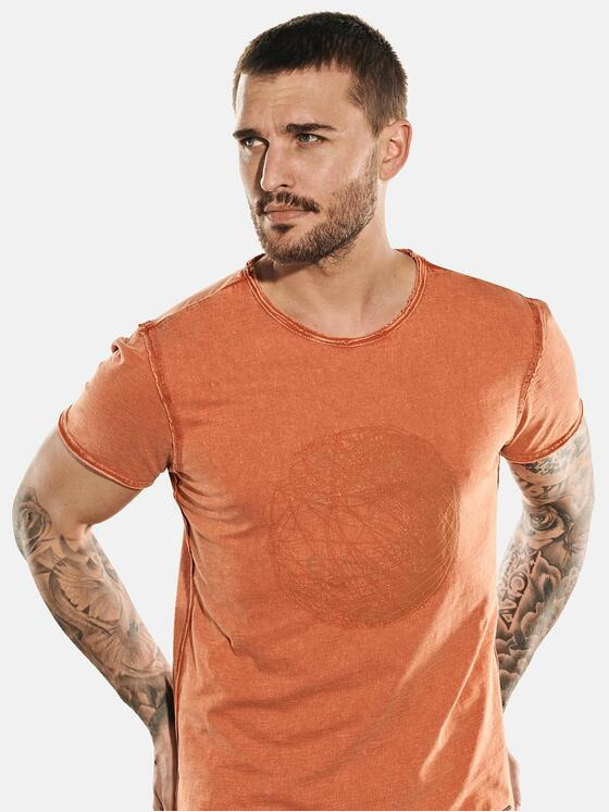 emilio adani Herren T-Shirt Rundhals Orange 31925