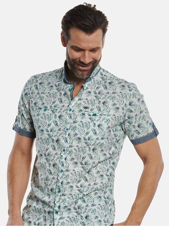 engbers Herren Kurzarm-Hemd mit Print Grün 32285