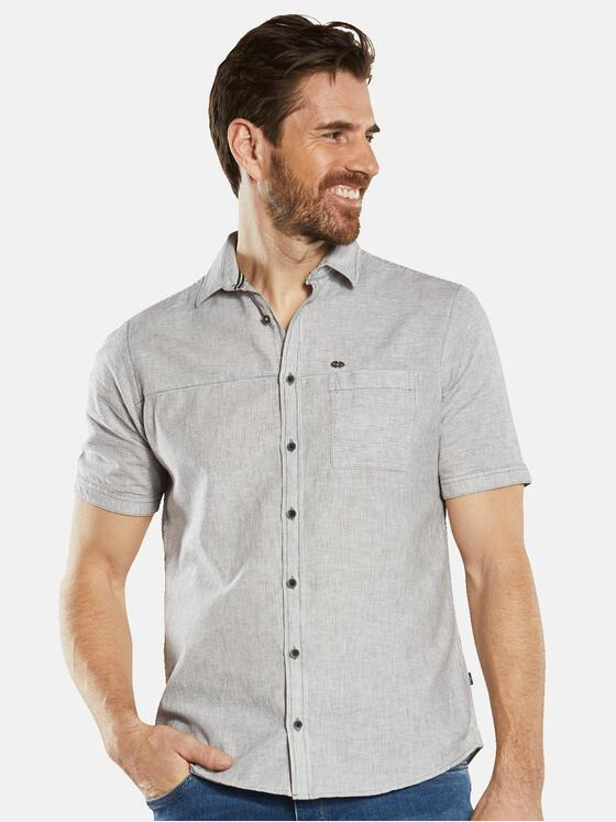 engbers Herren Kurzarm-Hemd mit Leinenanteil Silbergrau 34472
