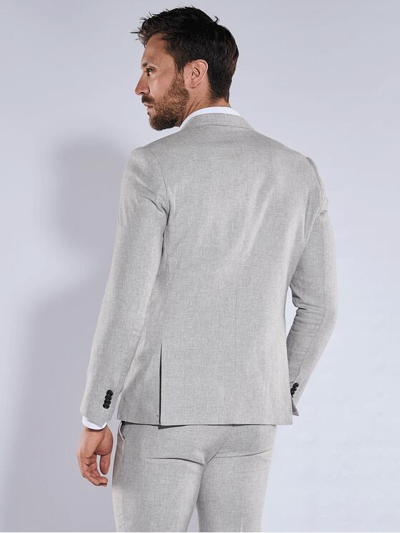emilio adani Herren Anzug-Sakko mit Leinenanteil Grau 36545
