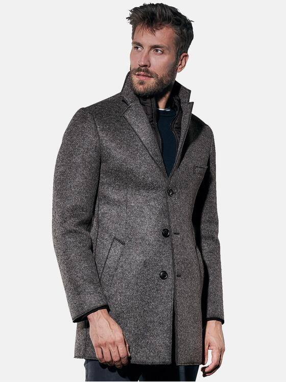 emilio adani Herren Mantel mit Inlet Grau 30784