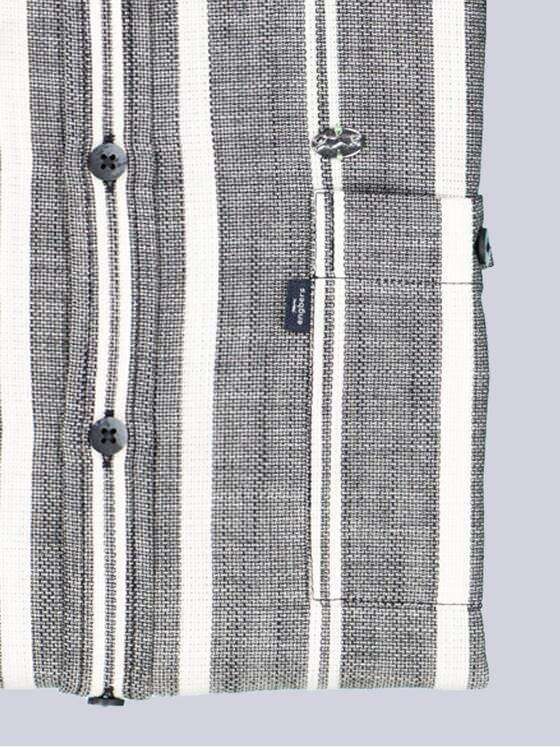 engbers Herren Kurzarm-Hemd gestreift Schwarz 38513