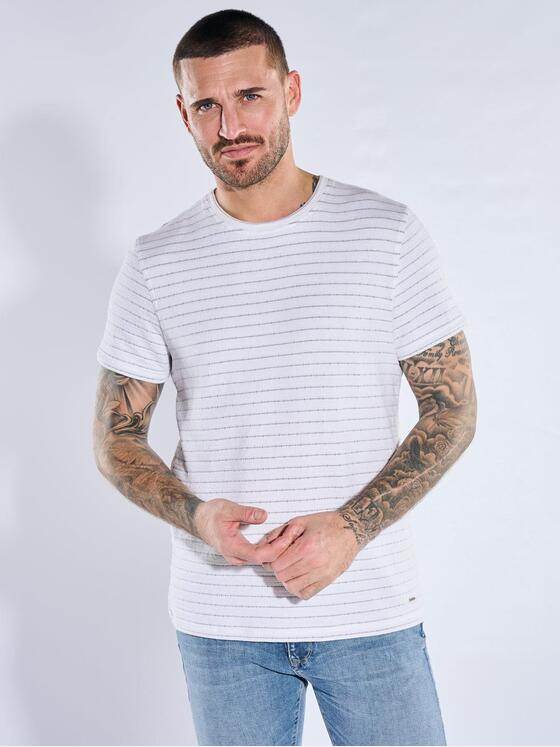 emilio adani Herren Rundhals T-Shirt Reinweiss 40462