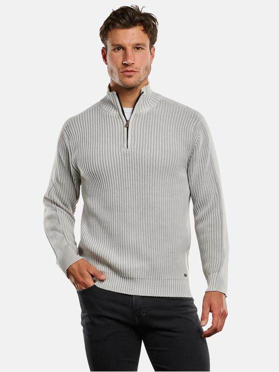 engbers Herren Pullover mit Troyerkragen Grau 33816