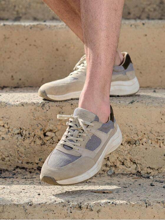 engbers Herren Sneaker mit Memory-Foam-Polsterung Beige 40339