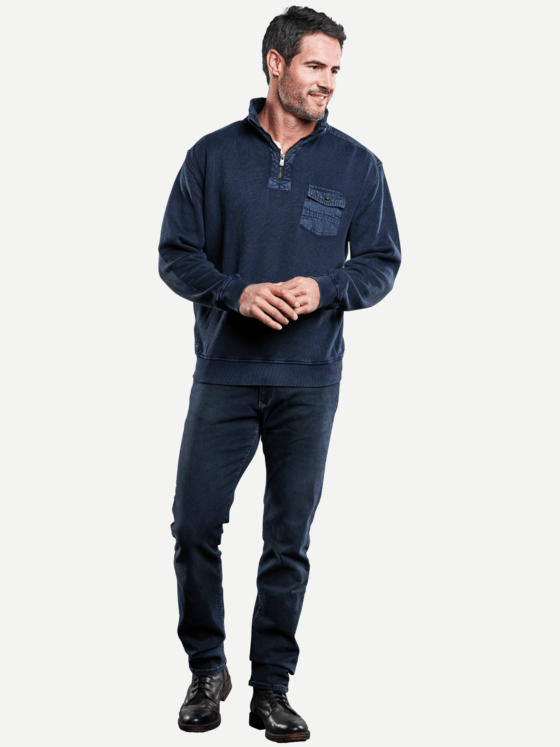 engbers Herren Sweatshirt Stehbund Indigoblau 28838