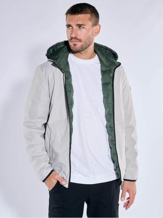 emilio adani Herren Wendejacke mit Kapuze Silbergrau 39285