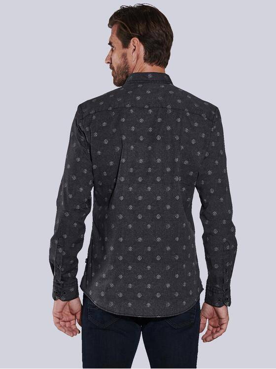 engbers Herren Langarm-Hemd gemustert Grau 35601