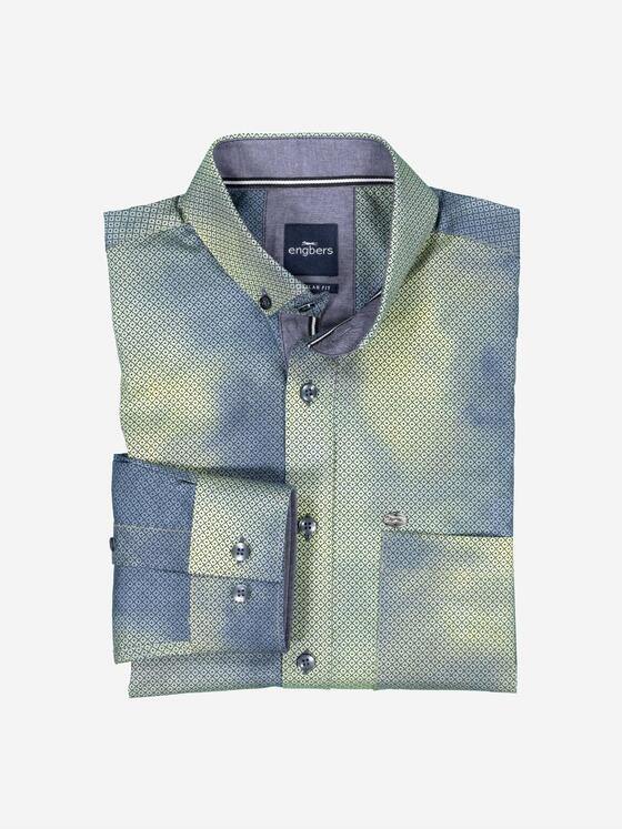 engbers Herren Langarm-Hemd gemustert Gelb 37660