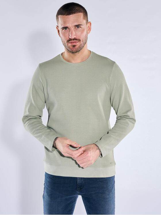 emilio adani Herren Modisches Langarm-Shirt Gruen 40129