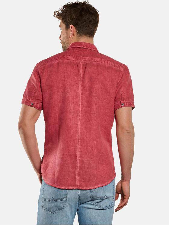 engbers Herren Kurzarm-Hemd mit Leinen-Anteil Feuerrot 33005