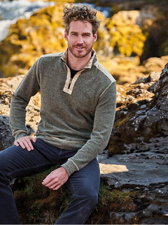 engbers Herren Sweatshirt mit Stehkragen Braun 35644