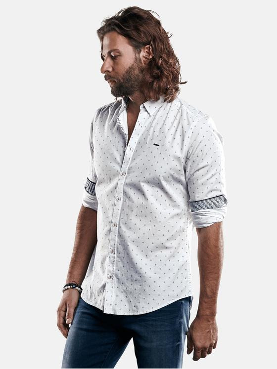 emilio adani Herren Hemd aus Cotton-Satin Weiß 29327
