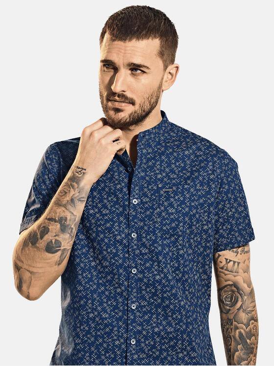 emilio adani Herren Hemd kurzarm Blau 31544