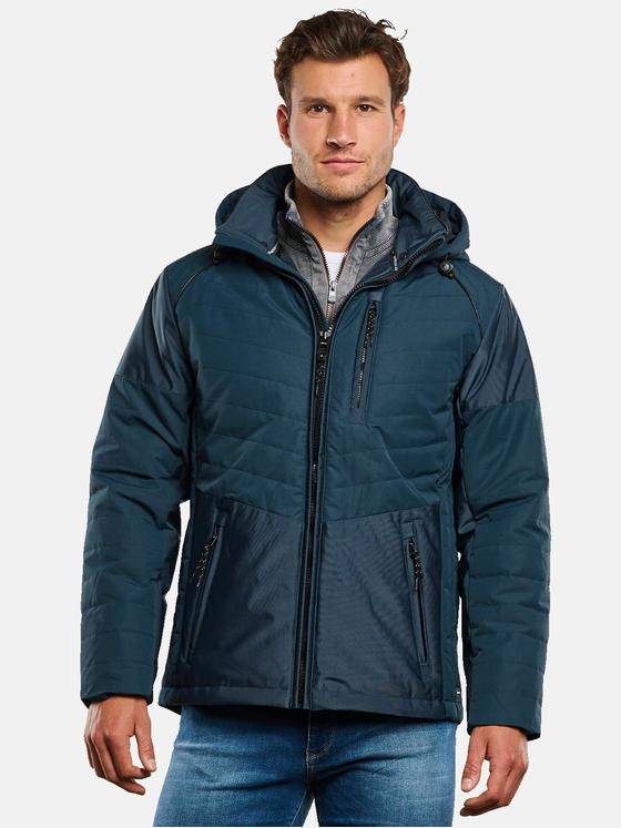 engbers Herren Jacke mit abnehmbarer Kapuze Petrolblau 33535