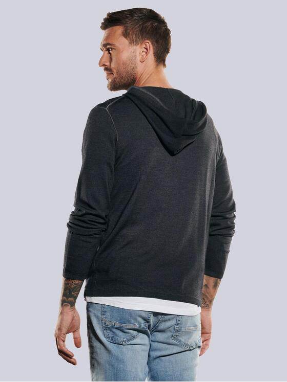 emilio adani Herren Cardigan mit Kapuze Grau 35411