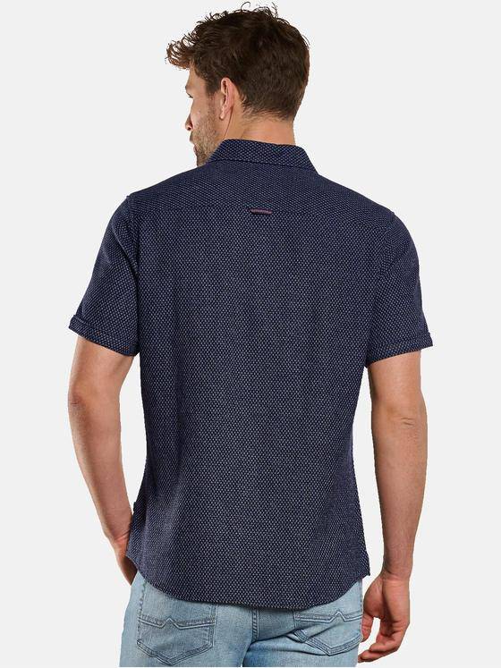 engbers Herren Kurzarm-Hemd mit Minimalprint Marineblau 33058