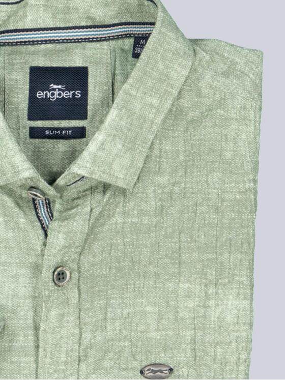 engbers Herren Kurzarm-Hemd strukturiert Hellgruen 39030