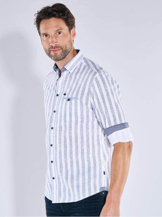 engbers Herren Langarm-Hemd strukturiert Marineblau 39127