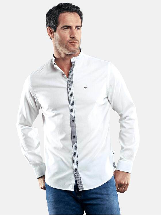 engbers Herren Hemd mit stylischer Knopfleiste Reinweiss 29376