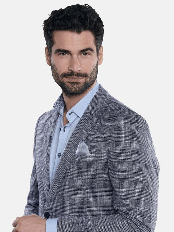 engbers Herren Sakko mit Leinenanteil Blau 31077