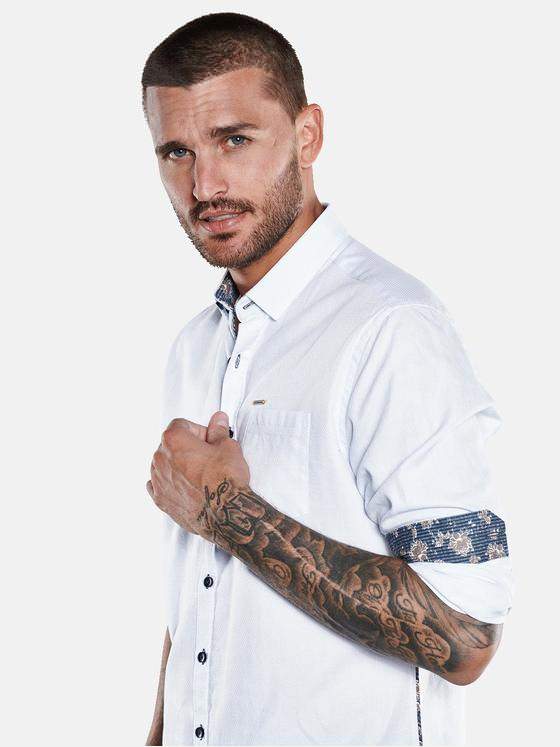 emilio adani Herren Langarm-Hemd uni Blau 33472