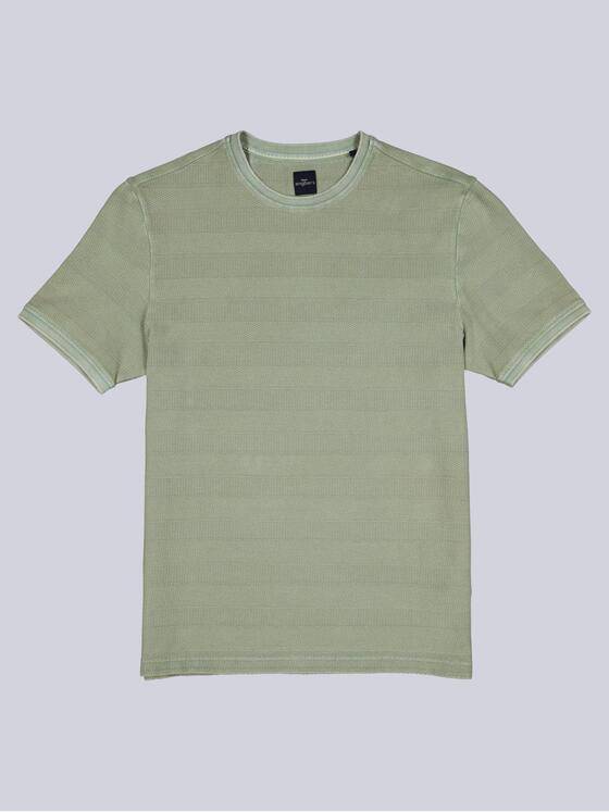 engbers Herren Strukturiertes T-Shirt im Streifendesign Gruen 40499