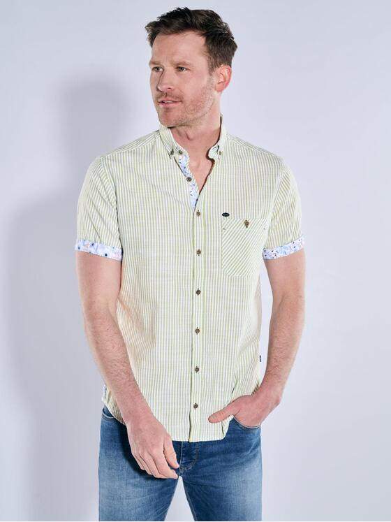 engbers Herren Kurzarm-Hemd gestreift Khaki 38891