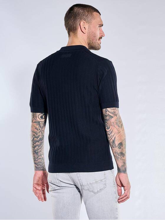 emilio adani Herren Modisches Strickpolo Saphirblau 40139