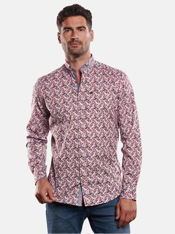engbers Herren Langarm-Hemd gemustert Feuerrot 32435