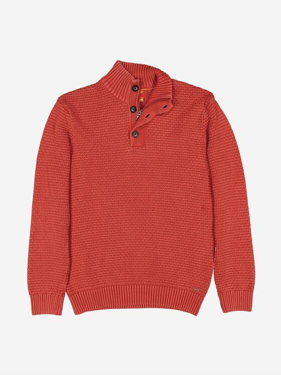 emilio adani Herren Pullover mit Troyerkragen Orange 37790