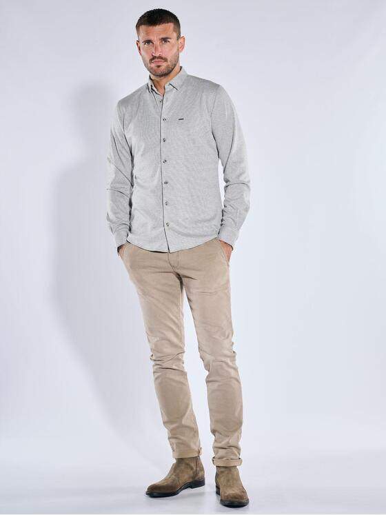 emilio adani Herren Langarm-Hemd in Jerseyqualität Silbergrau 39634