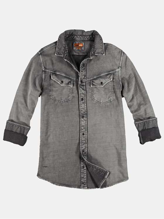emilio adani Herren Hemd aus Sweat Grau 28865