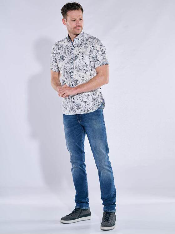 engbers Herren Kurzarm-Hemd gemustert Marineblau 38286