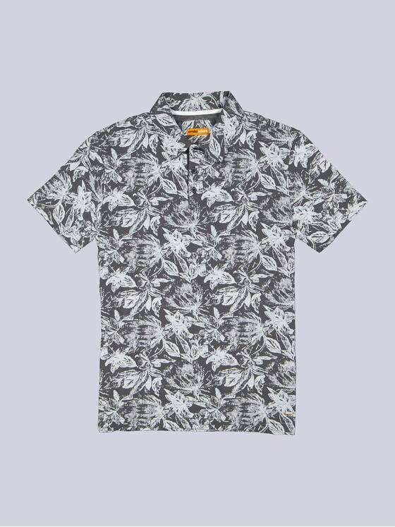 emilio adani Herren Polo-Shirt gemustert Kieselgrau 38685