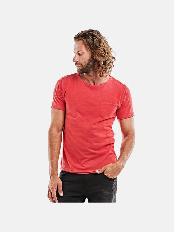 emilio adani Herren Rundhals T-Shirt Rot 26369