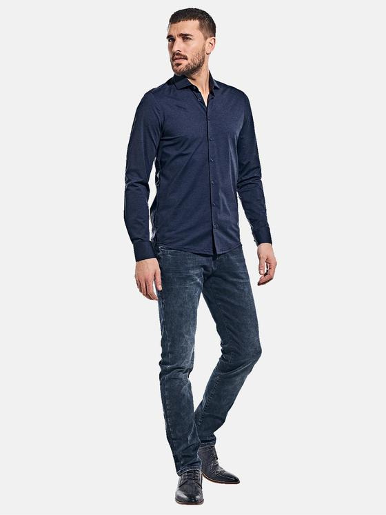 emilio adani Herren Funktions-Hemd Langarm Saphirblau 35841