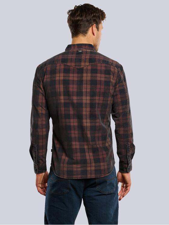 engbers Herren Langarm-Hemd aus Cord Dunkelorange 33667