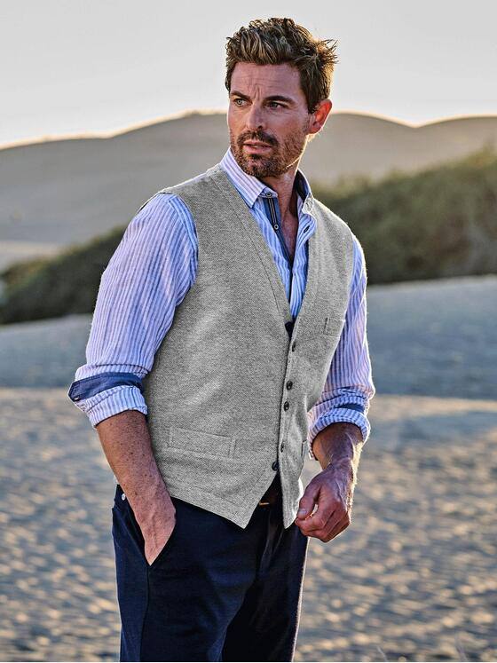 engbers Herren Sakko-Weste strukturiert Beige 36365