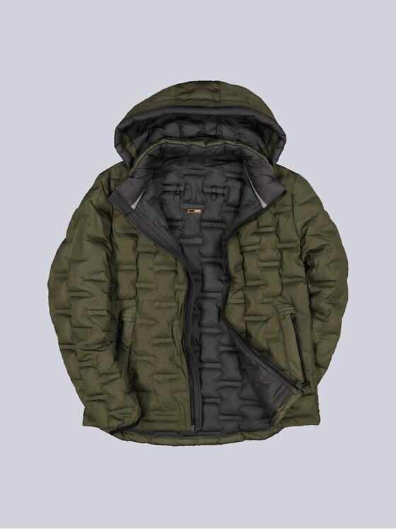 emilio adani Herren Steppjacke mit abnehmbarer Kapuze Grün 35199