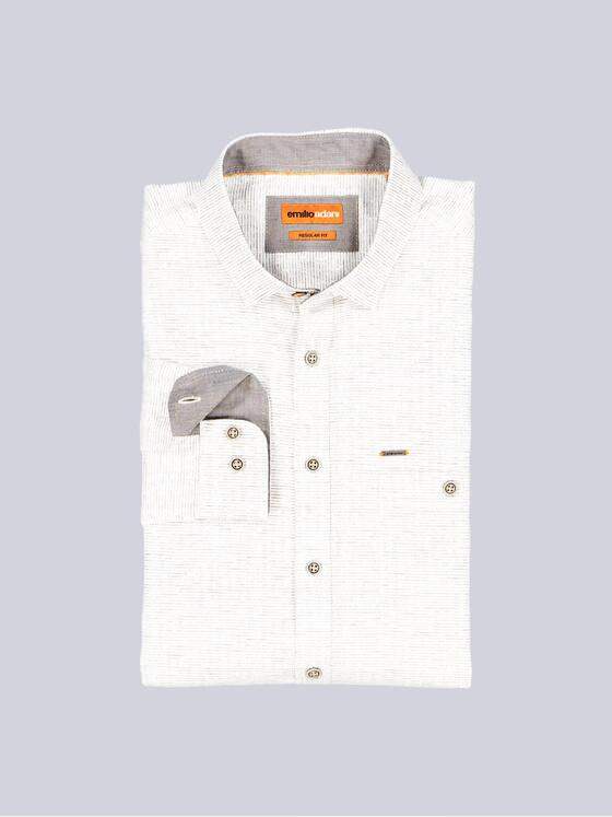emilio adani Herren Langarm-Hemd gestreift Beige 39040