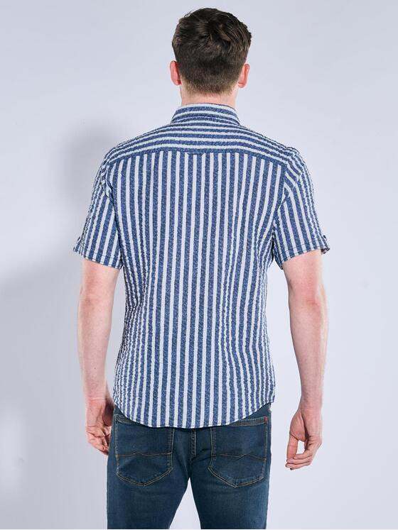 engbers Herren Kurzarm-Hemd gestreift Saphirblau 38698