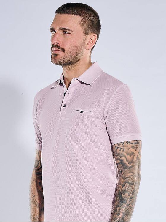 emilio adani Herren Poloshirt mit versteckter Brusttasche Rosa 40766