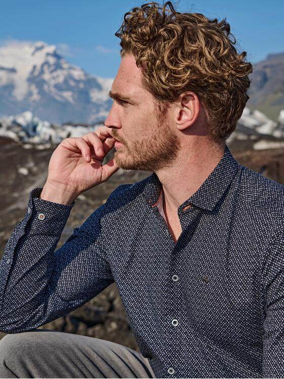 engbers Herren Langarm-Hemd slim fit Schwarz 35606