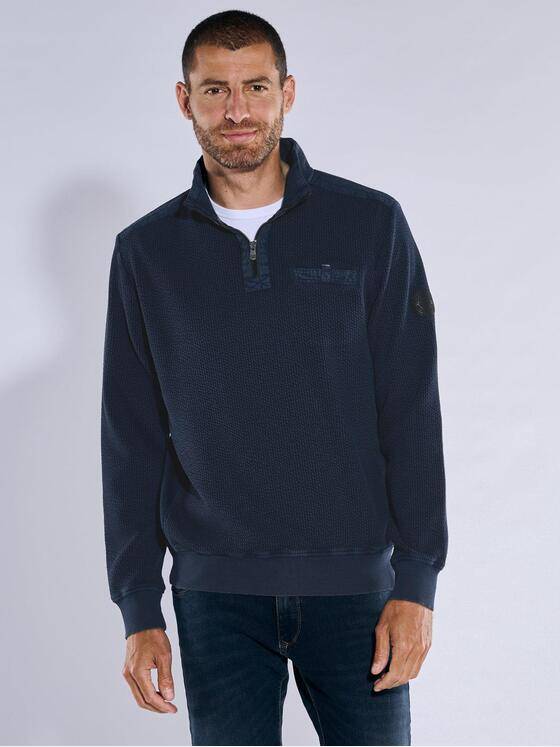 engbers Herren Sweatshirt strukturiert Indigoblau 37738