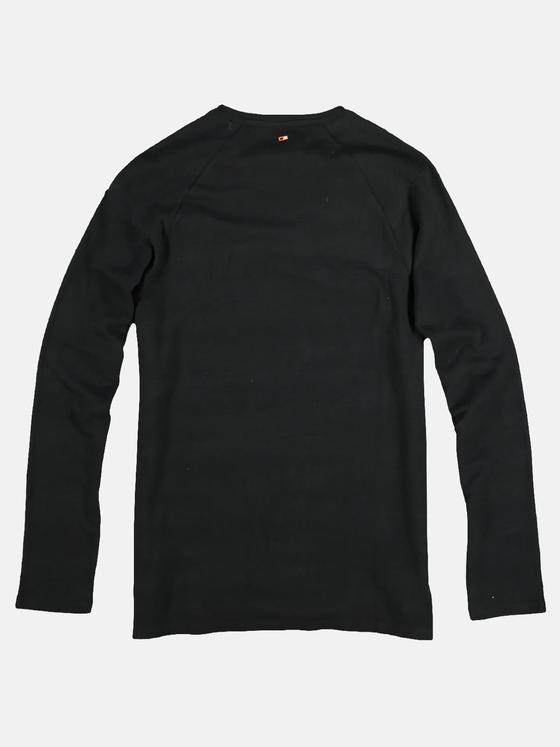 emilio adani Herren Cooles Longsleeve aus softem Jaquard-Material Schwarz 28866