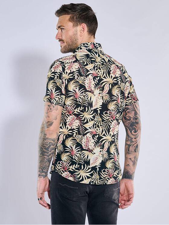 emilio adani Herren Kurzarm-Hemd gemustert Beige 38519